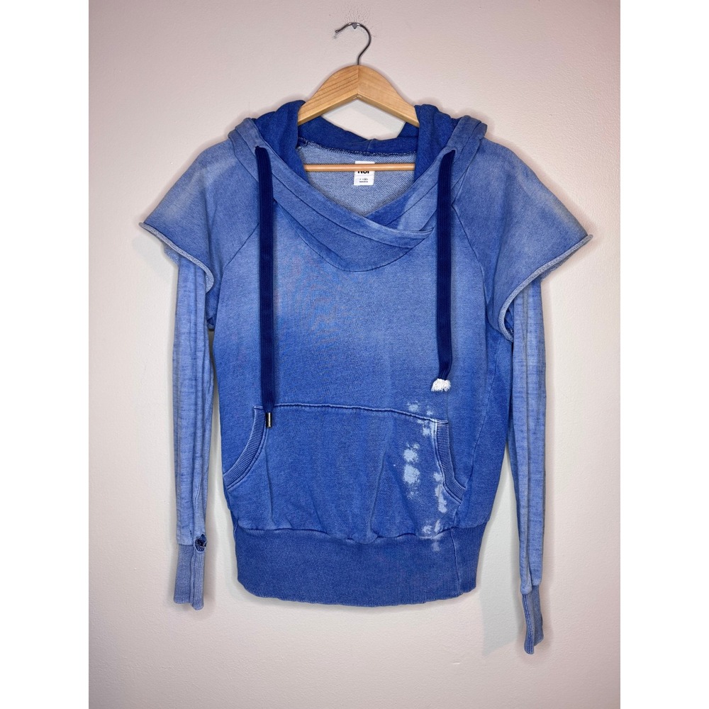 NSF Blue Distressed Hoodie Women's Medium Made USA